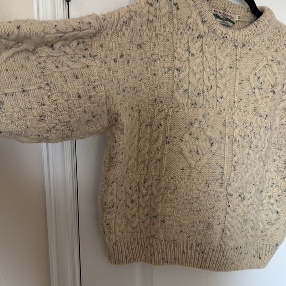 Celtic Country small thick cream cable knit sweater - Picture 4 of 10